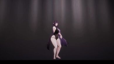 Thicc elf strip dance stripped bare vtuber cumslut mmd hentai