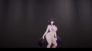 Thicc elf strip dance stripped bare vtuber cumslut mmd hentai