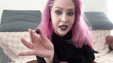 Pink haired goth domme destroys guy with dice feet joi and dirty talk