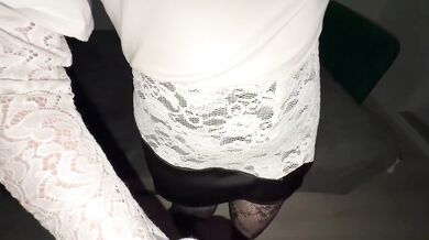 Fucked my young classmate in a short skirt POV doggystyle