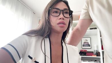 Your boss gives you a filthy unexpected foot job and ruins your day