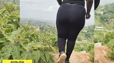 AKIILISA destroyed on a nature walk with her tight yoga pants