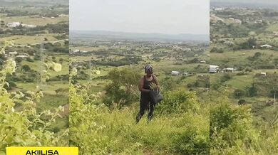 AKIILISA destroyed on a nature walk with her tight yoga pants