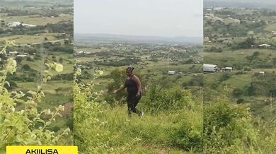 AKIILISA destroyed on a nature walk with her tight yoga pants