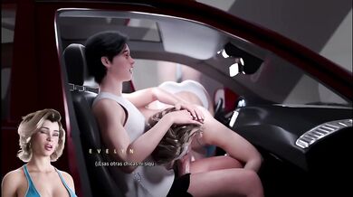 Stepmom Squeezes Cream From Her Full Lips In The Car