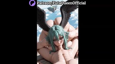 Redhead bigtits angel creampie threesome waifu tealhair fucked raw