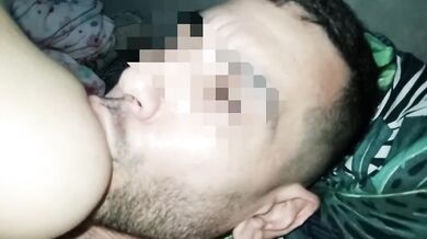 Addicted to sucking her huge natural nipples while she moans in ecstasy