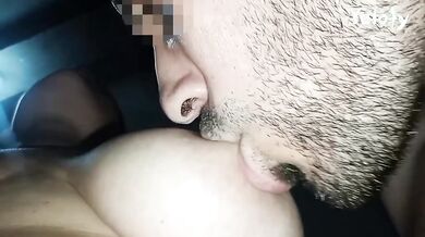 Addicted to sucking her huge natural nipples while she moans in ecstasy