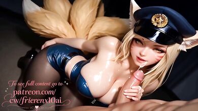 Ahri from LoL gets her big ass gaped screaming for more