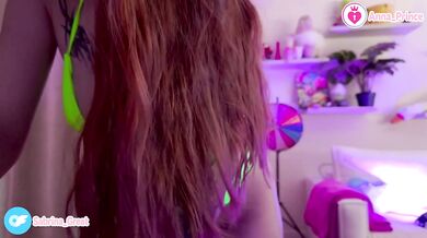 Neon Outfit Tease Destroyed by Horny Ginger Teen