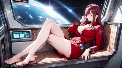 Red-Haired Commander’s Steamy Flight Suited Secrets in the Sci-Fi Cockpit