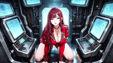 Red-Haired Commander’s Steamy Flight Suited Secrets in the Sci-Fi Cockpit