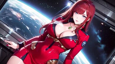 Red-Haired Commander’s Steamy Flight Suited Secrets in the Sci-Fi Cockpit
