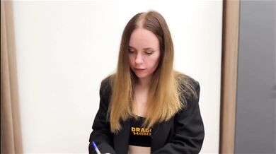 Mortgage Broke Blonde Steps Out Naked For POV cumshot