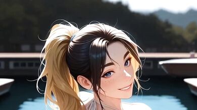 Horny bridesmaid sneaks groom's cum dripping creampie when bride walks in AI hentai