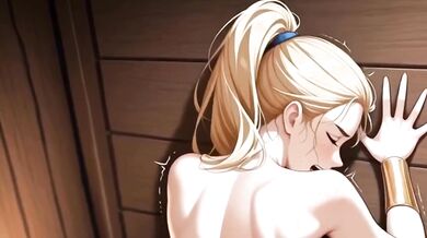 Horny bridesmaid sneaks groom's cum dripping creampie when bride walks in AI hentai
