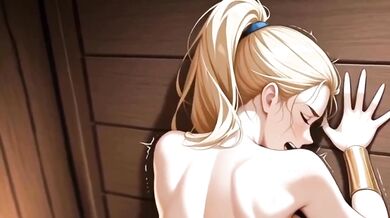 Horny bridesmaid sneaks groom's cum dripping creampie when bride walks in AI hentai