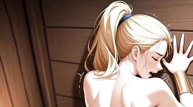 Horny bridesmaid sneaks groom's cum dripping creampie when bride walks in AI hentai