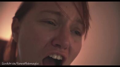 Redhead Bound Hands Teased to Screaming Orgasm