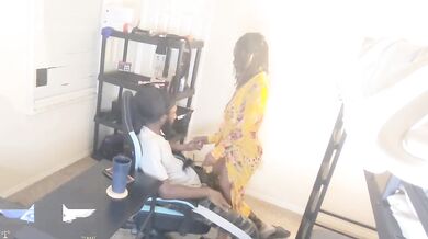 Laffy Taffy Petite Ebony Striptease Desk Blowjob Stockings Show