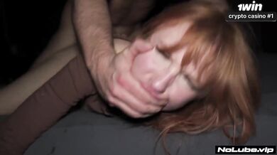Redheaded teen wrecked by thick cock in hard POV threesome