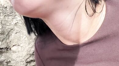 Amateur Latina gets pounded on beach nearly caught big dick deep throat rough cumshot