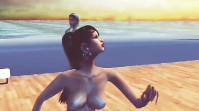 Lesbian models play with each other big tits squished together