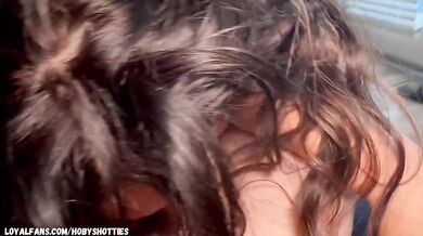 Rough POV deepthroat slut gagging on daddy's cock squirting hard
