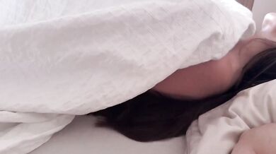 Step sis took her panties off in bed then I fucked her raw until cum dripped out