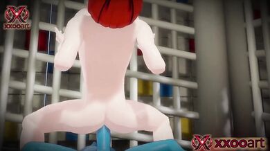 Blue alien 3d blows giant tits in raunchy cartoon hentai