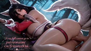 Ahri the fox girl gets her perfect body tied up and fucked raw at 19