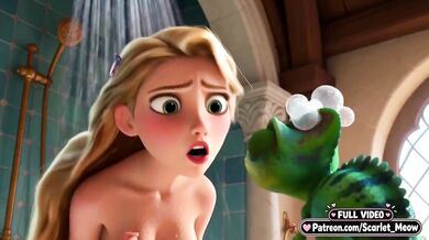 18 year old Rapunzel loses virginity in Tangled AI fuckfest