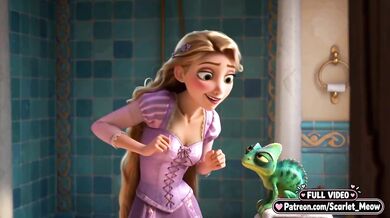 18 year old Rapunzel loses virginity in Tangled AI fuckfest