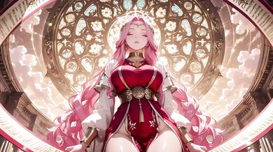 Blonde Angel’s Divine Kneeling Dream in Cloud Temple