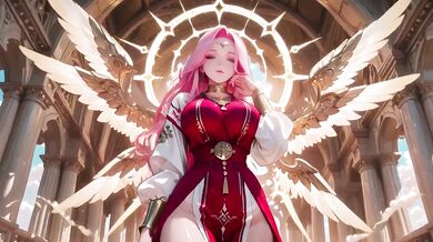 Blonde Angel’s Divine Kneeling Dream in Cloud Temple
