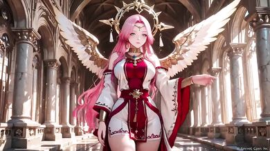 Blonde Angel’s Divine Kneeling Dream in Cloud Temple