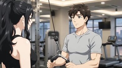 Sexy gym trainer seduces her client and ruins him in the gym