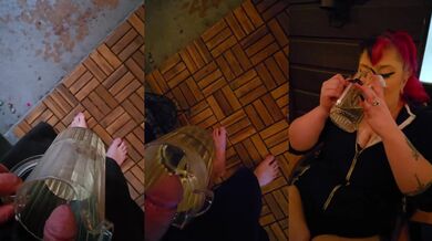 Goth Queen Chugs Full Pitcher of Piss While Bound and Gagged