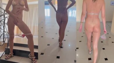 Busty solo girl stripped naked moaning for you