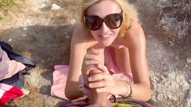 Rhiannon Ryder risks it all with a risky public blowjob that ends in a face full of cum