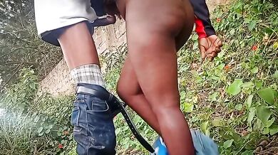 Ebony Couple Raw Outdoor Doggy Hard Fuck In Africa