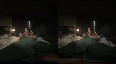 Jill Valentine gets throat fucked in VR blowjob so deep her gag reflex explodes raw