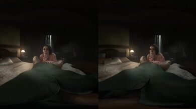Jill Valentine gets throat fucked in VR blowjob so deep her gag reflex explodes raw