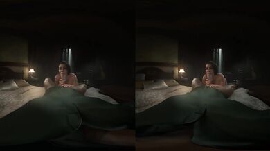 Jill Valentine gets throat fucked in VR blowjob so deep her gag reflex explodes raw