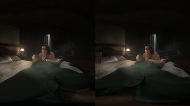Jill Valentine gets throat fucked in VR blowjob so deep her gag reflex explodes raw