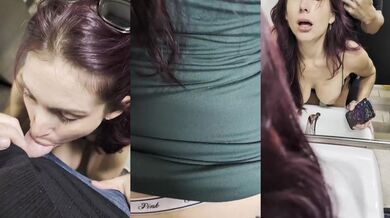 Nervous quickie in bathroom leads to messy creampie disaster