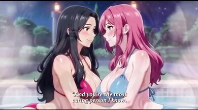 Lesbian stepmoms steamy bath time fuck session