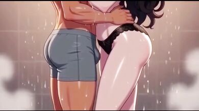 Stepmom and stepson shower sex ruined by big tits creampie