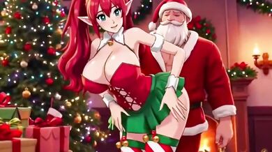 Santa unleashed on milf’s big ass creampie christmas gift
