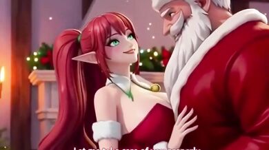 Santa unleashed on milf’s big ass creampie christmas gift